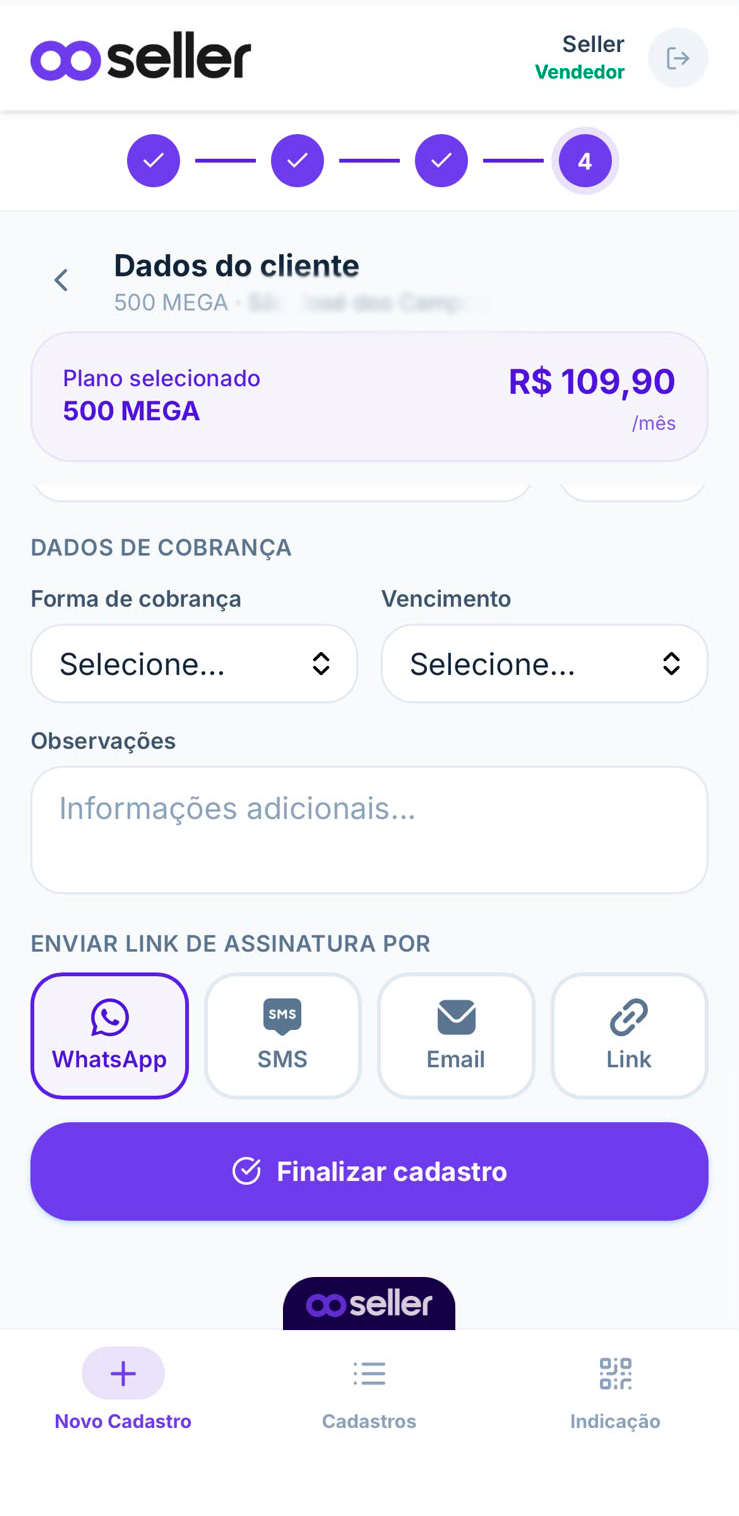 Dados completos do cliente