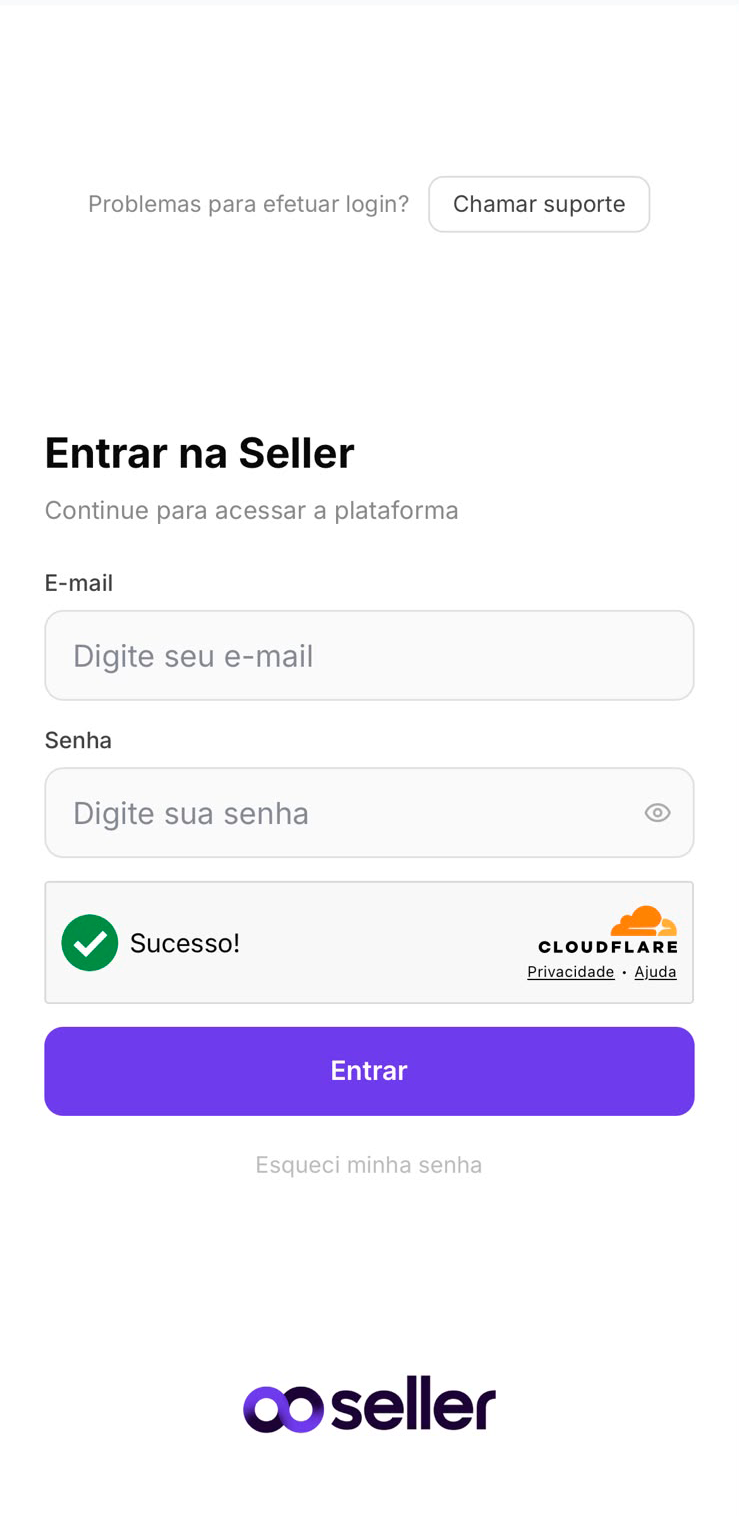 Tela de login mobile
