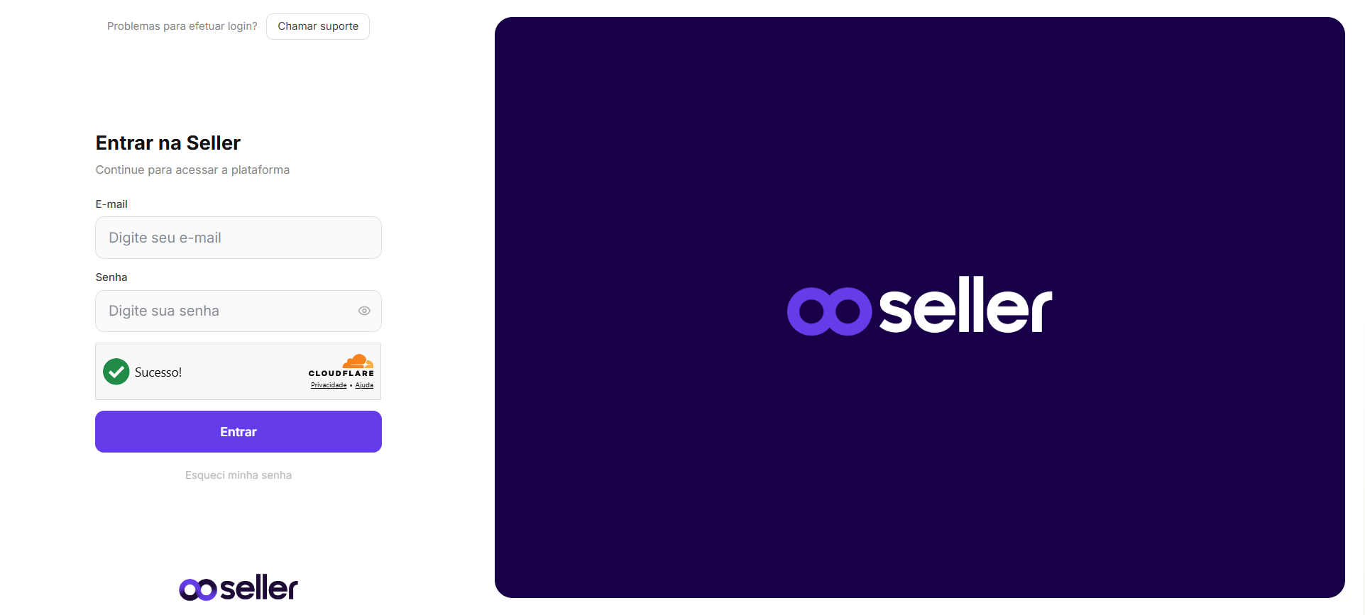Tela de login do 8Seller